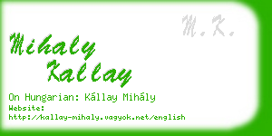 mihaly kallay business card